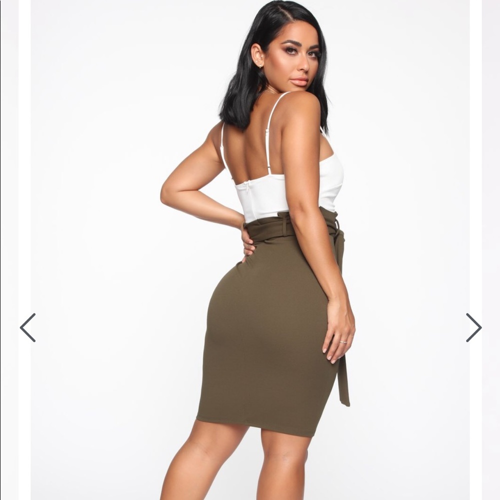 NWT Fashion Nova Olive Green Dress - Picture 4 of 8